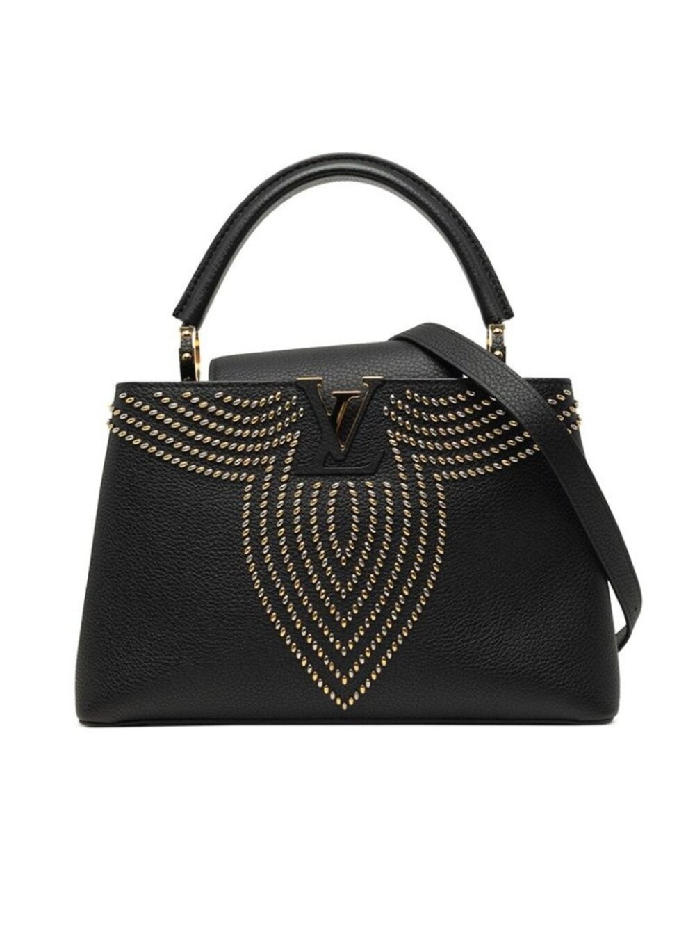 Louis Vuitton Capucines PM 2-Way Shoulder Bag Black Leather